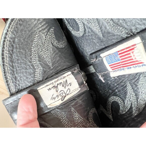 Larry Mahan Vintage Bullhide Round Toe Cowboy Boots Mens 10 D Western - Picture 9 of 14